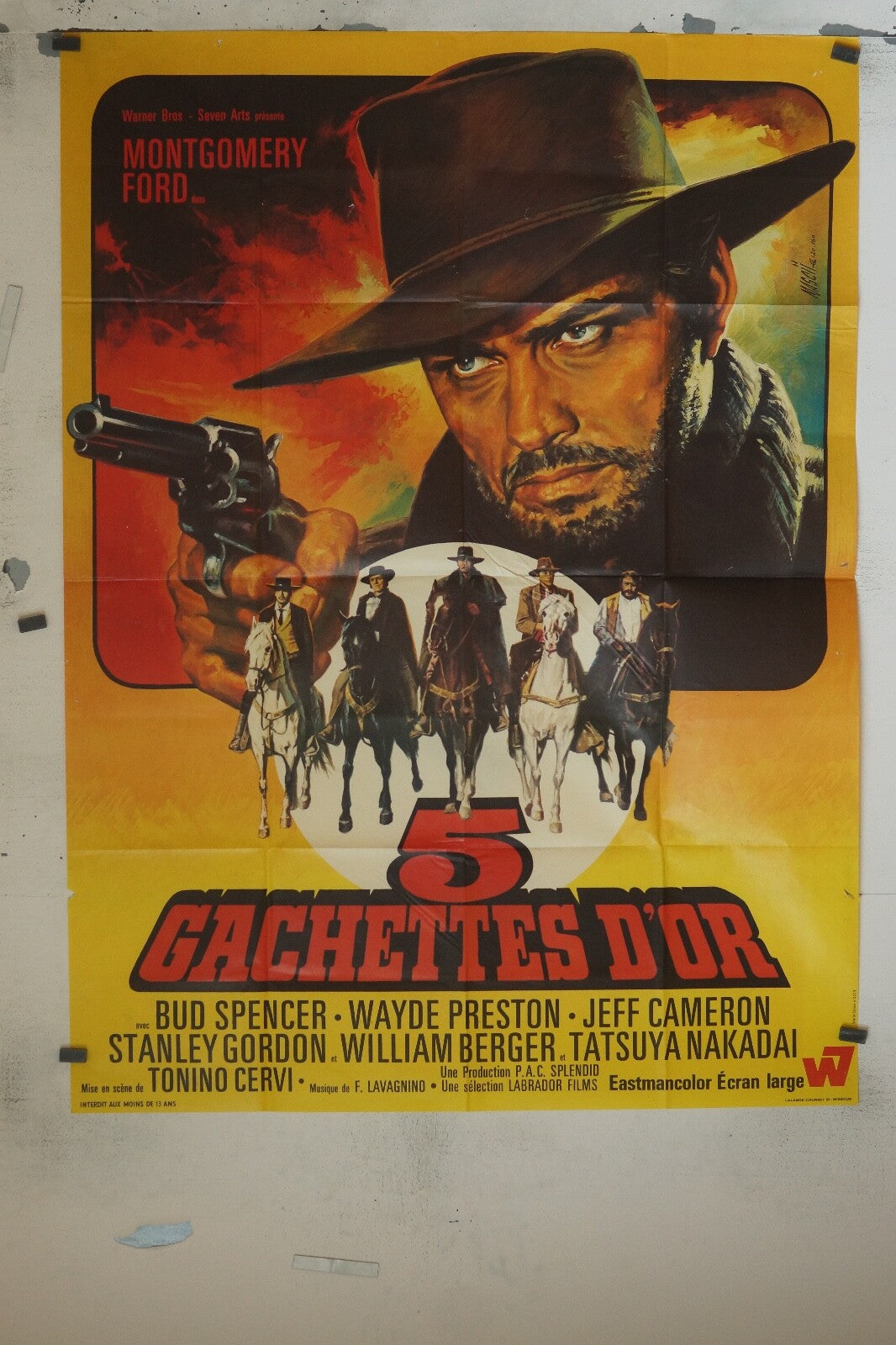 5 GACHETTES D’OR MOVIE POSTER ORIGINAL 120x160 BUD SPENCER
