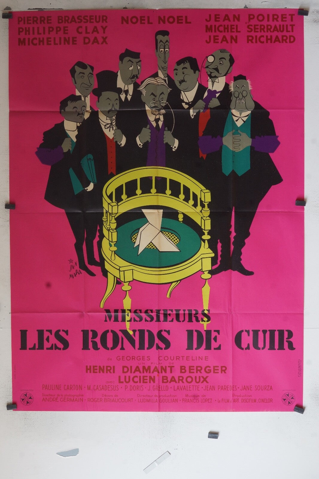 MESSIEURS LES RONDS DE CUIR POSTER AFFICHE ORIGINAL (120x160), Noel-Noel 