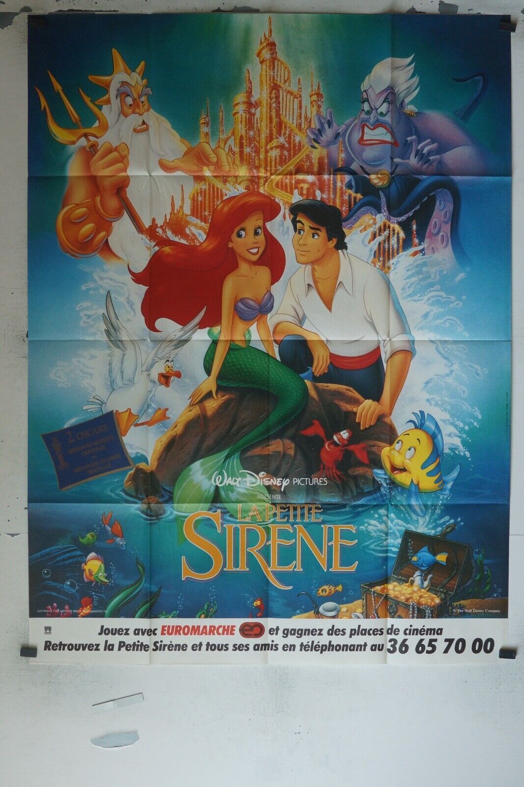 LA PETITE SIRÈNE ORIGINAL MOVIE POSTER 120X160 WALT DISNEY