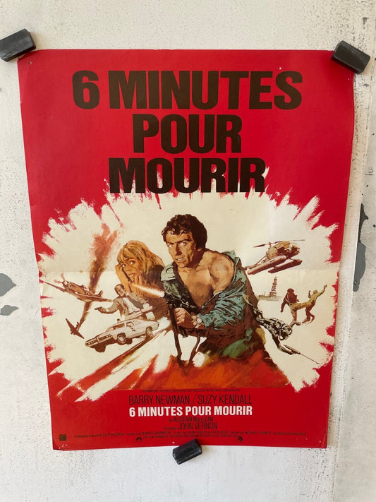 6 MINUTES POUR MOURIR POSTER ORIGINAL (40X60) BARRY NEWMAN