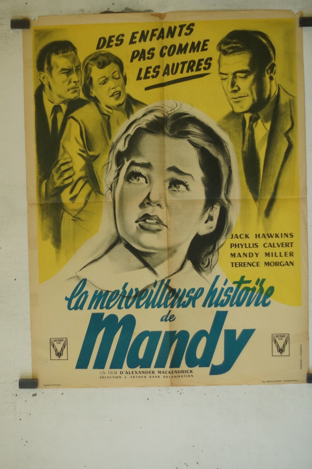 LA MERVEILLEUSE HISTOIRE DE MANDY MOVIE POSTER ORIGINAL (60X80) JACK HAWKINS