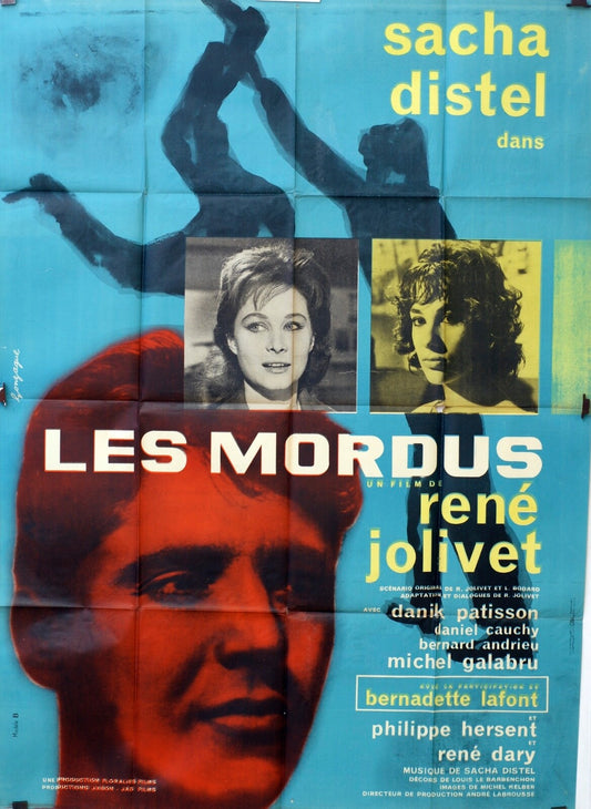 LES MORDUS ORIGINAL MOVIE POSTER 120x160 SACHA DISTEL