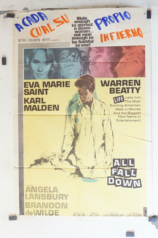 ALL FALL DOWN (1962) ORIGINAL MOVIE POSTER 70x100 JARL KULLE, BIBI ANDERSSON