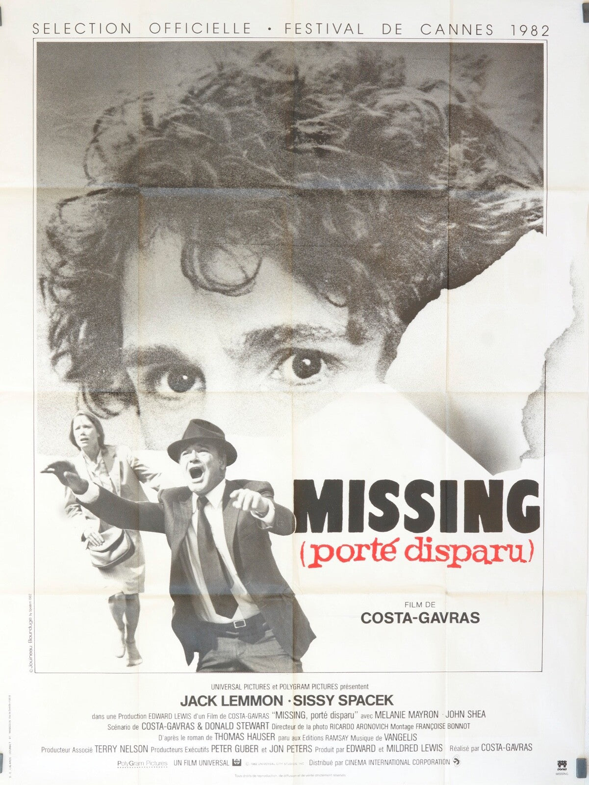 MISSING (PORTÉ DISPARU) MOVIE POSTER ORIGINAL 120x160 CASTA GAVRAS