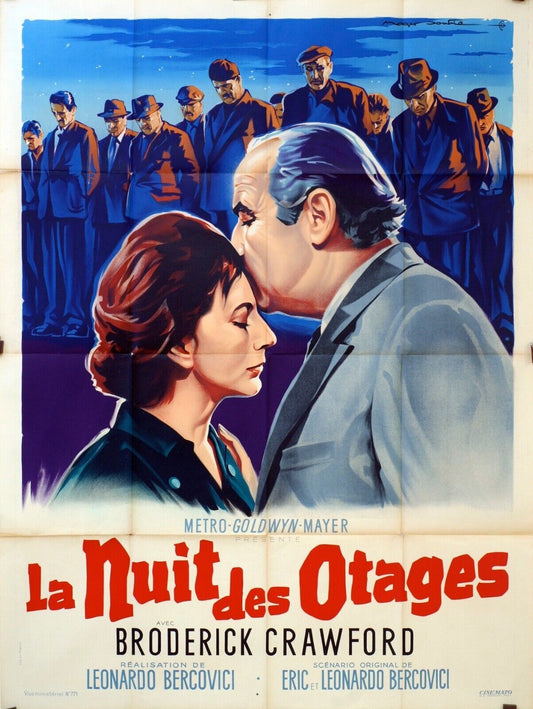 LA NUIT DES OTAGES MOVIE POSTER ORIGINAL 120x160 BRODERICK CRAWFORD