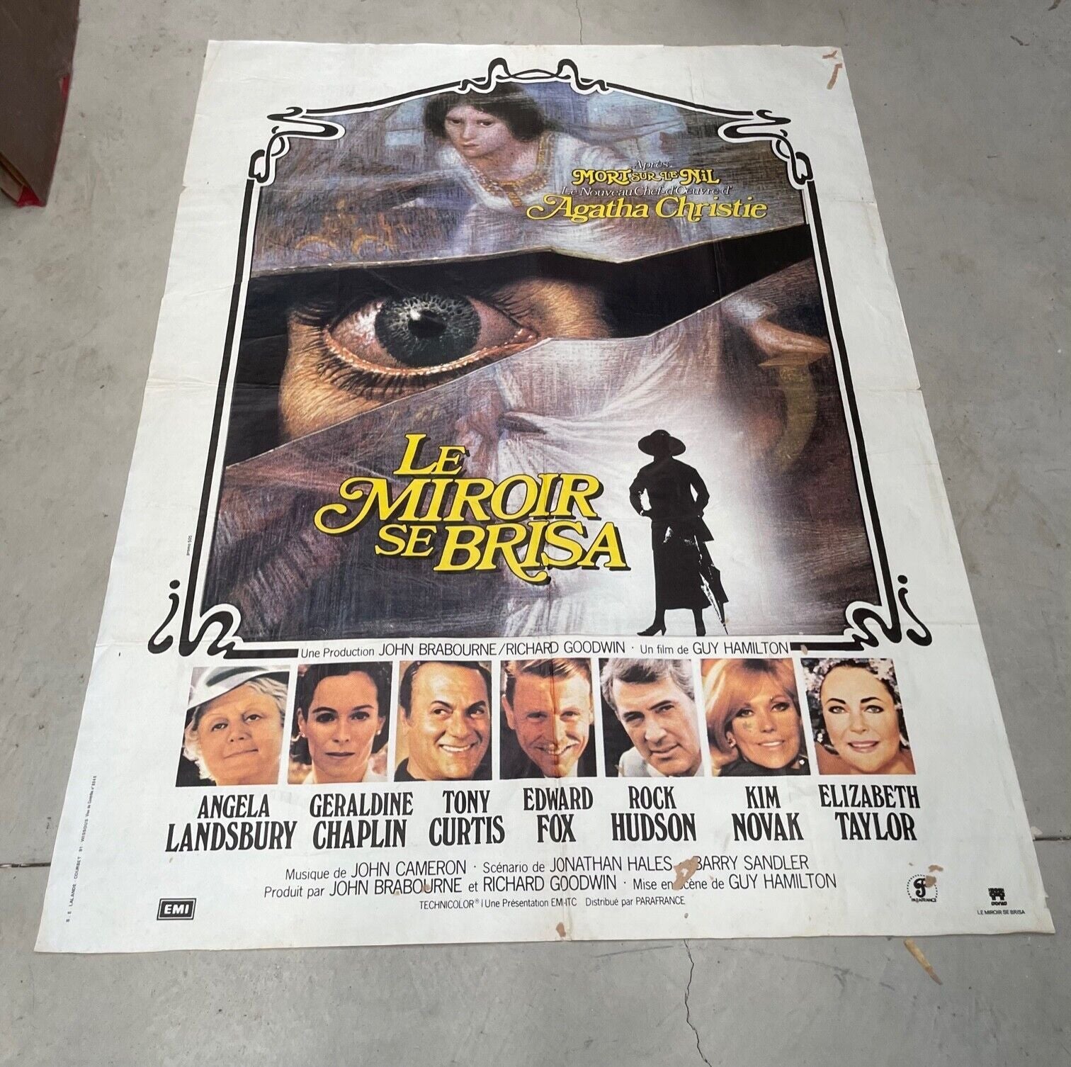 LE MIROIR SE BRISA POSTER ORIGINAL 120x160 ANGELA LANDSBURY