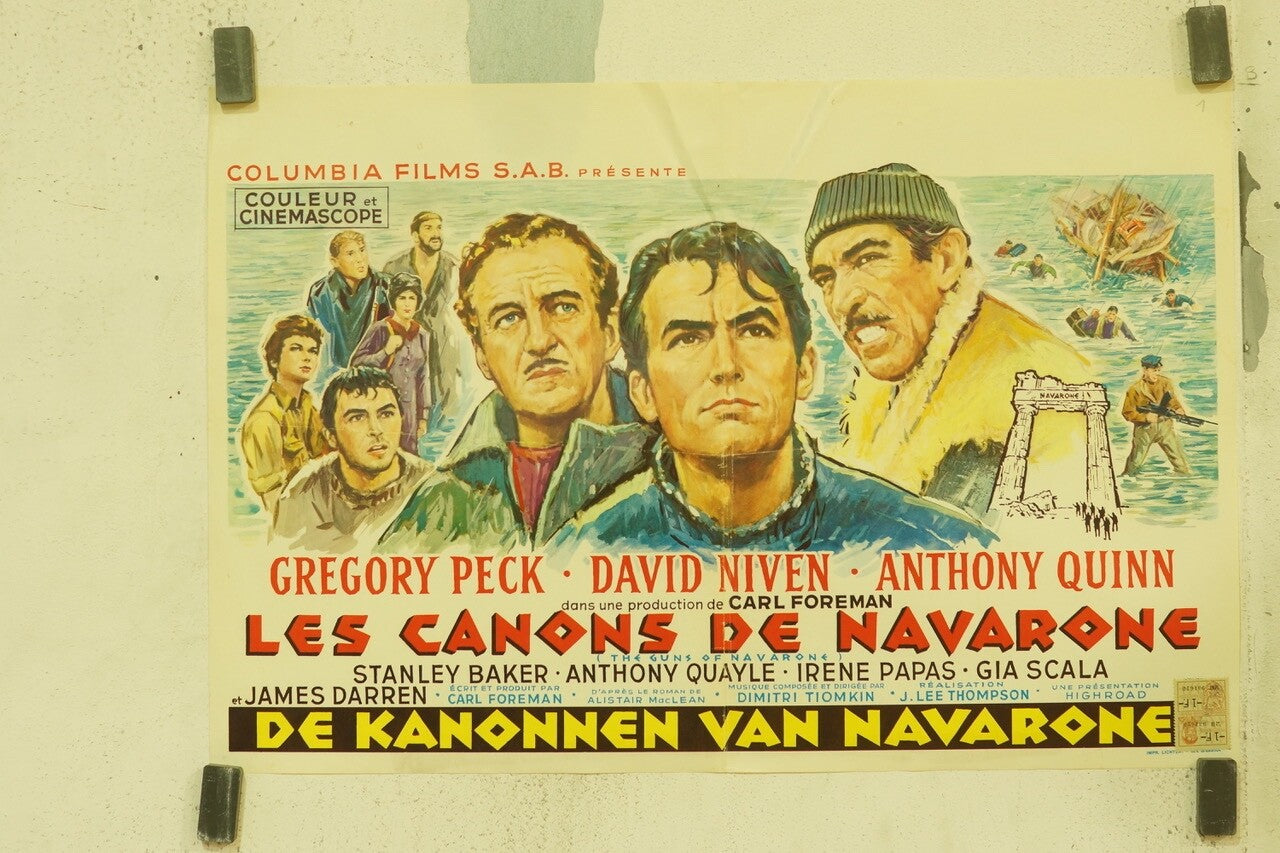 LES CANONS DE NAVARONE, BELGIAN MOVIE POSTER ORIGINAL 37X54 GREGORY PECK, DAVID