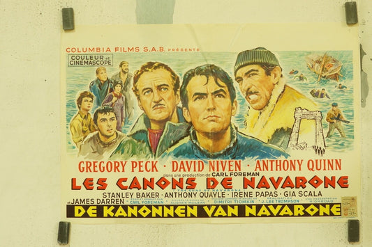 LES CANONS DE NAVARONE, BELGIAN MOVIE POSTER ORIGINAL 37X54 GREGORY PECK, DAVID