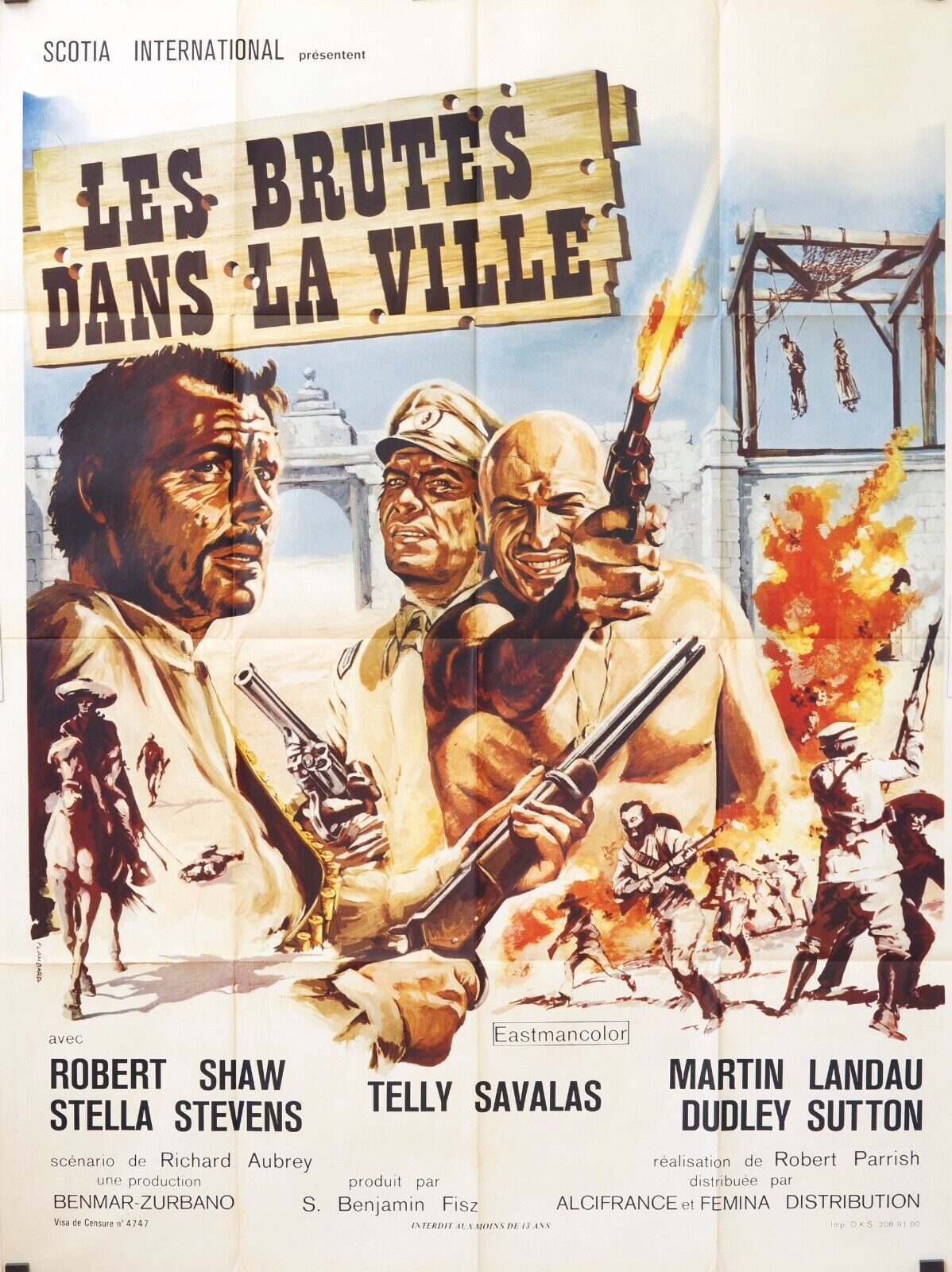 LES BRUTES DANS LA VILLE MOVIE POSTER ORIGINAL 120x160 ROBERT STELLA