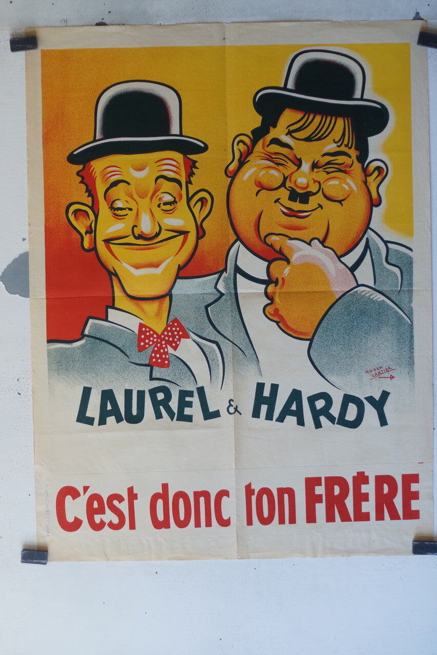 C’EST DONC TON FRERE (Our Relations) movie poster original, (60x80),LAUREL,HARDY