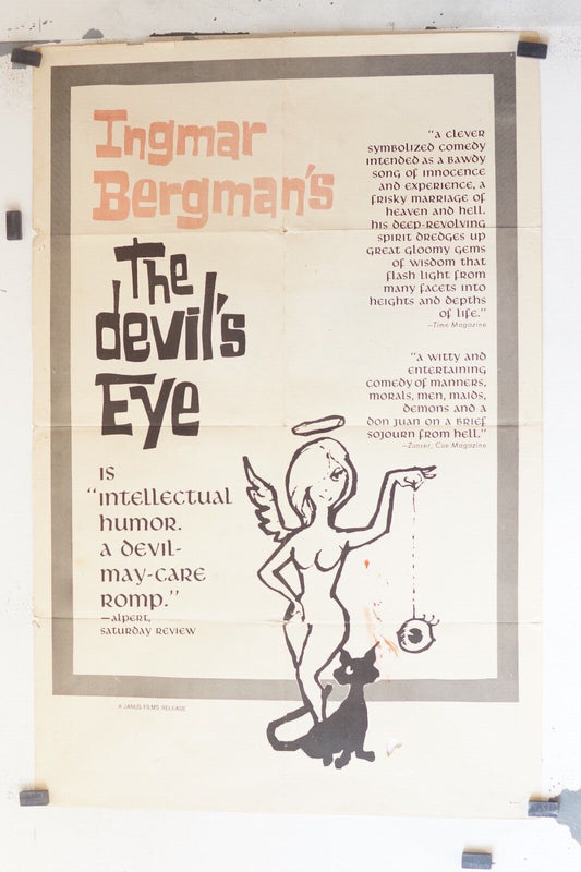 THE DEVIL’S EYE ORIGINAL POSTER 69x103, Ingmar Bergman’s 