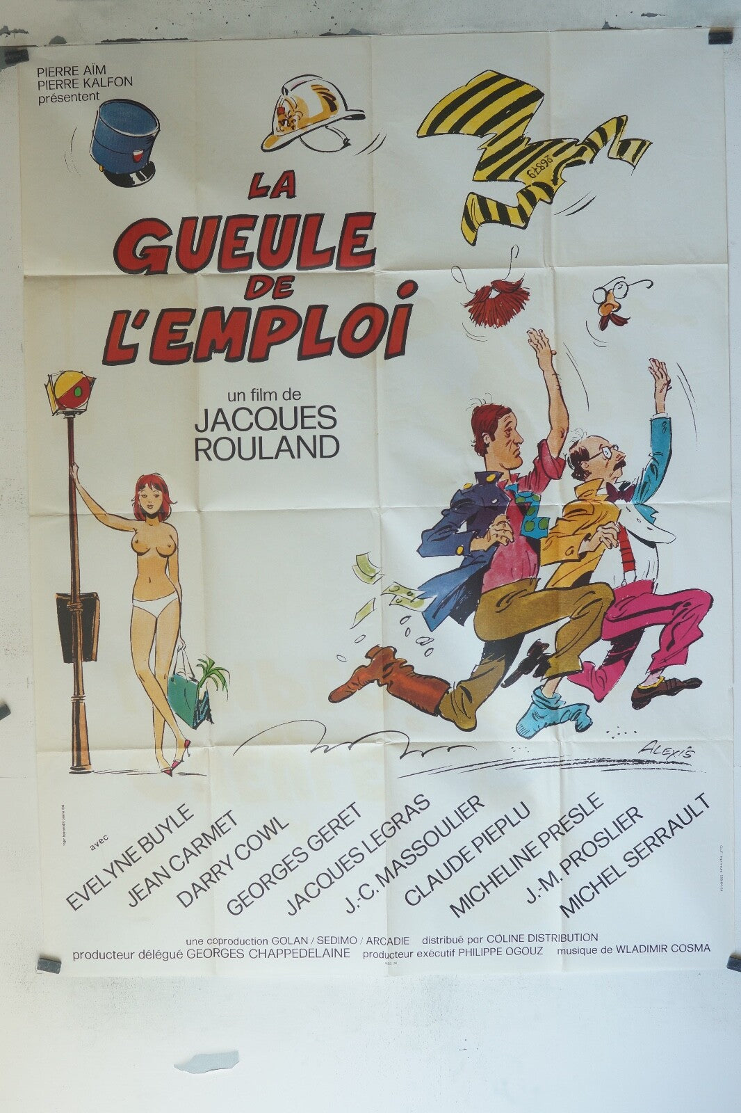LA GUEULE DE L’EMPLOI MOVIE POSTER ORIGINAL 120x160 EVELYNE BUYLE, JEAN CARMET