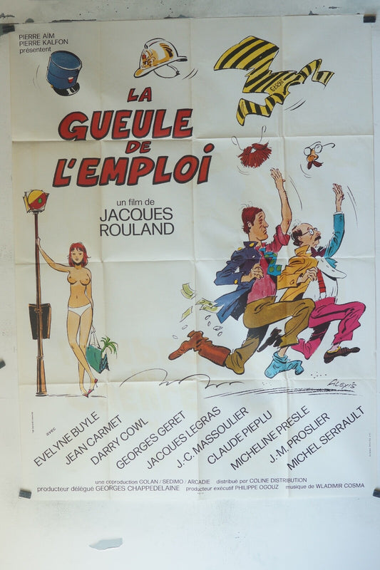 LA GUEULE DE L’EMPLOI MOVIE POSTER ORIGINAL 120x160 EVELYNE BUYLE, JEAN CARMET