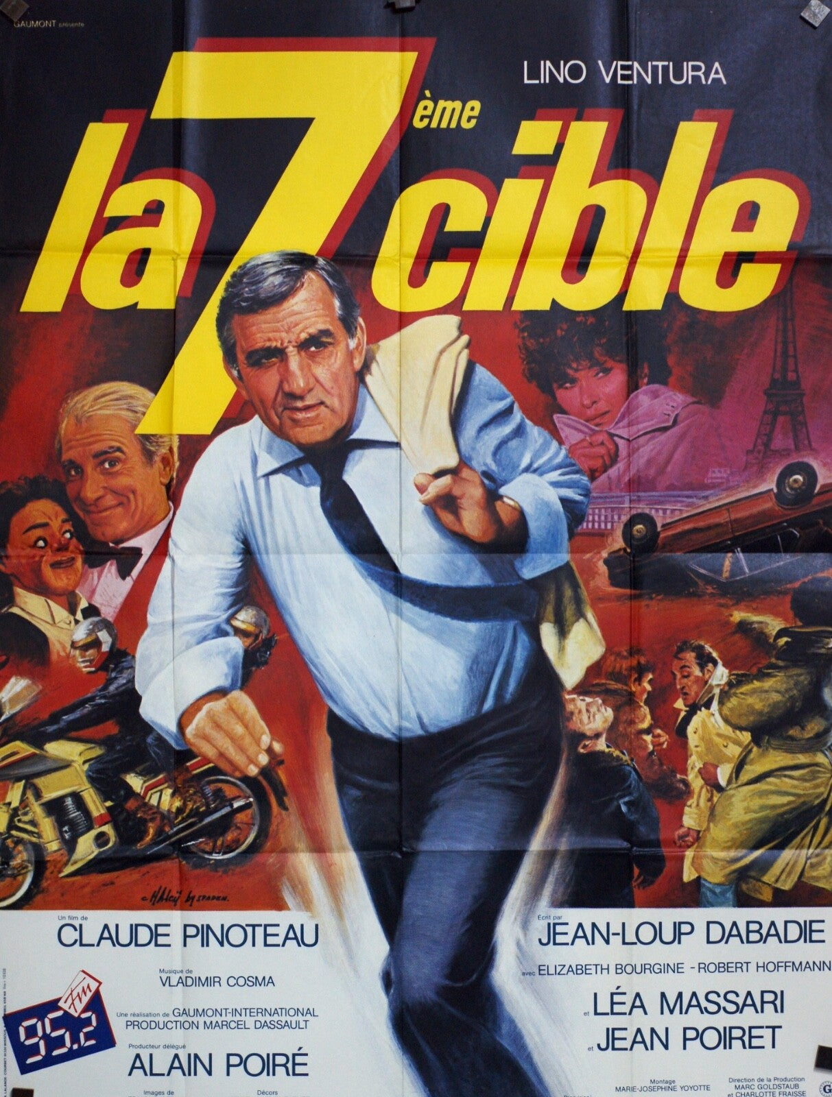 LA 7 EME CIBLE POSTER ORIGINAL 120x160 LINO VENTURA