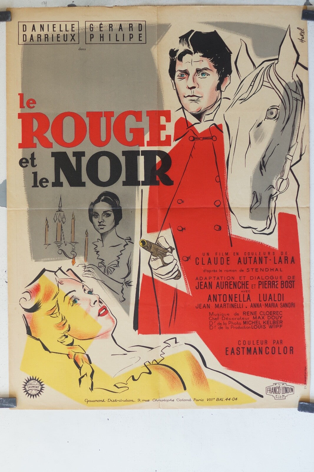ROUGE ET LE NOIR (LE) MOVIE POSTER ORIGINAL (60X80) Danielle Darrieux ,