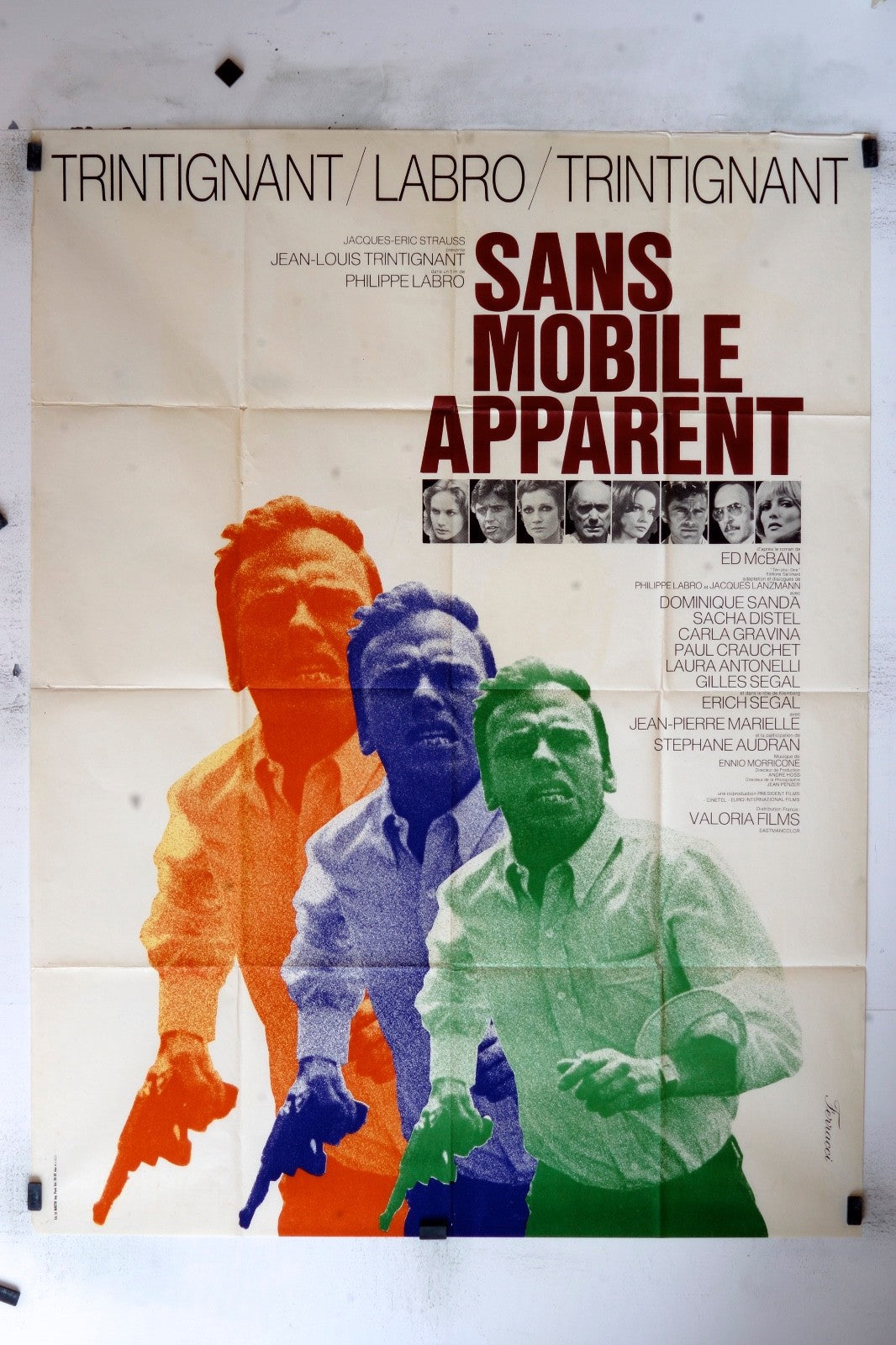 SANS MOBILE APPARENT  TRINTIGNANT MOVIE POSTER ORIGINAL 120x160