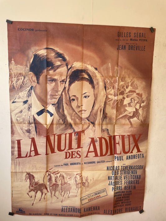 LA NUIT DES ADIEUX POSTER ORIGINAL 120x160 GILLES SEGAL – JEAN DREVILLE