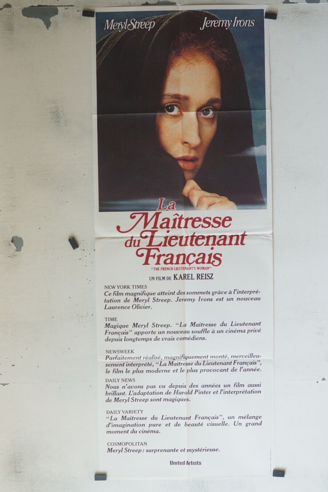 LA MAITRESSE DU LIEUTENANT FRANCAIS POSTER ORIGINAL 60x160 MERYL STREEP