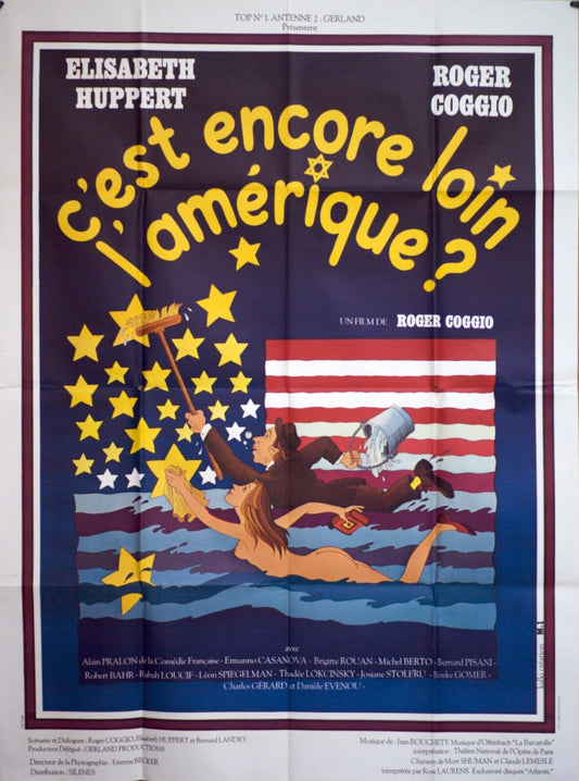 C’EST ENCORE LOIN L’AMÉRIQUE MOVIE POSTER ORIGINAL 120x160 ELISABETH HUPPERT