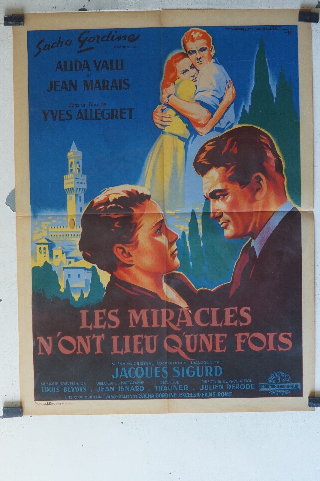 MIRACLES N’ONT LIEU Q’UNE FOIS (LES)MOVIE POSTER ORIGINAL (60X80) Alida Valli 