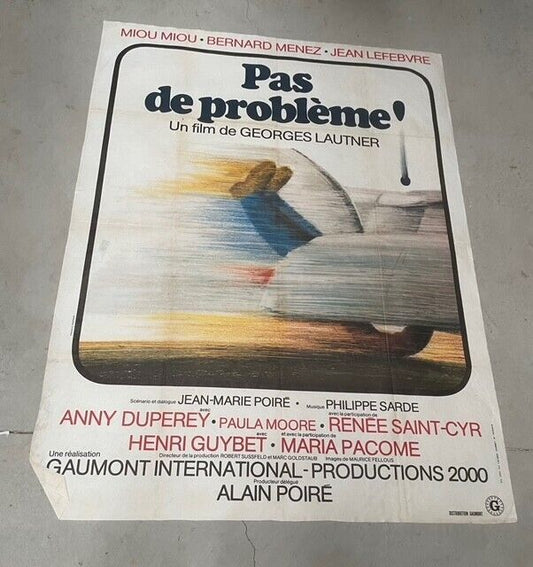 PAS DE PROBLÈME, GEORGES LAUTNER, MOVIE POSTER ORIGINAL 120x160