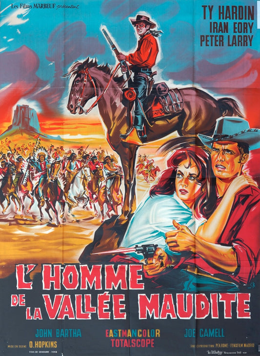 L’HOMME DE LA VALLÉE MAUDITE TY HARDIN POSTER ORIGINAL 120x160
