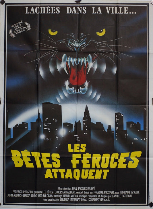 LES BÊTES FÉROCES ATTAQUENT JOHN ALDRICH poster ORIGINAL 120x160