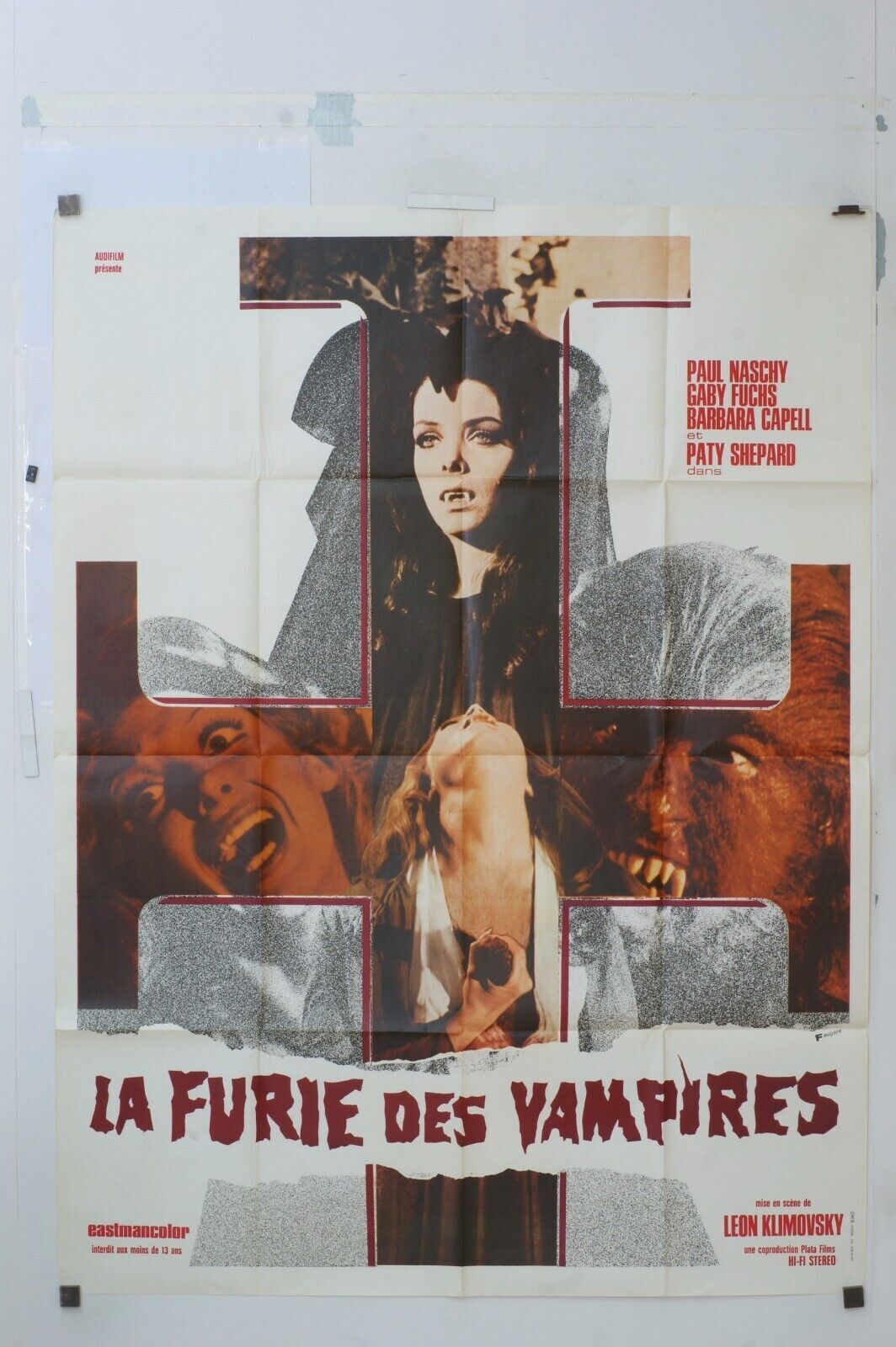 LA FURIE DES VAMPIRES MOVIE POSTER ORIGINAL 120x160 PAUL NASCHY