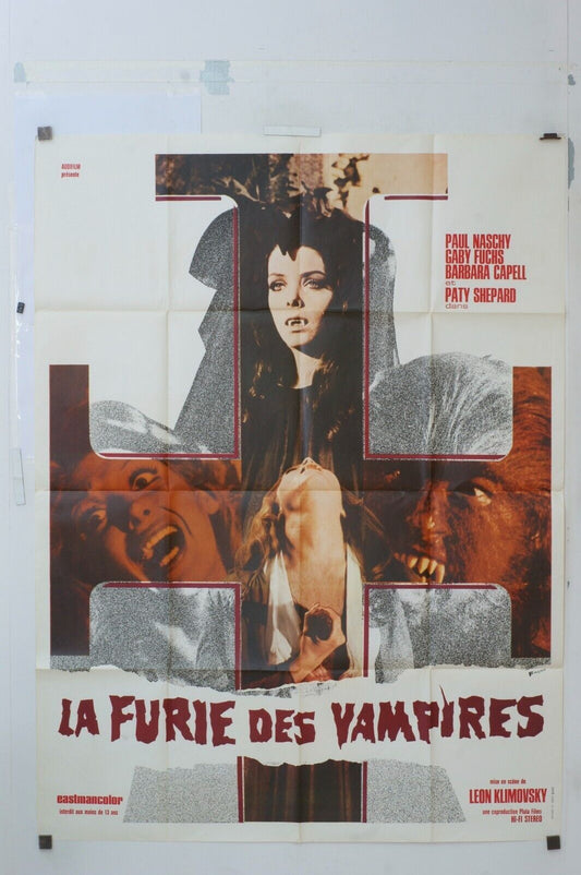 LA FURIE DES VAMPIRES MOVIE POSTER ORIGINAL 120x160 PAUL NASCHY