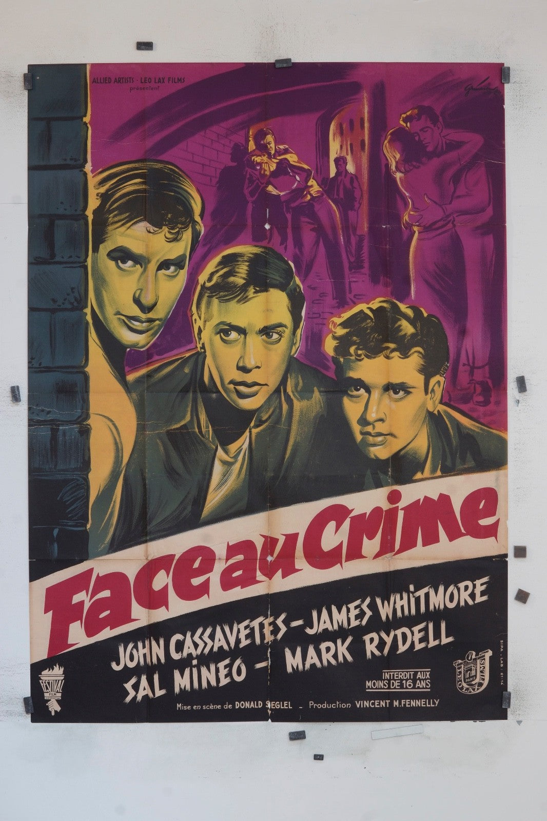 FACE AU CRIME JOHN CASSAVETES MOVIE POSTER ORIGINAL 120x160