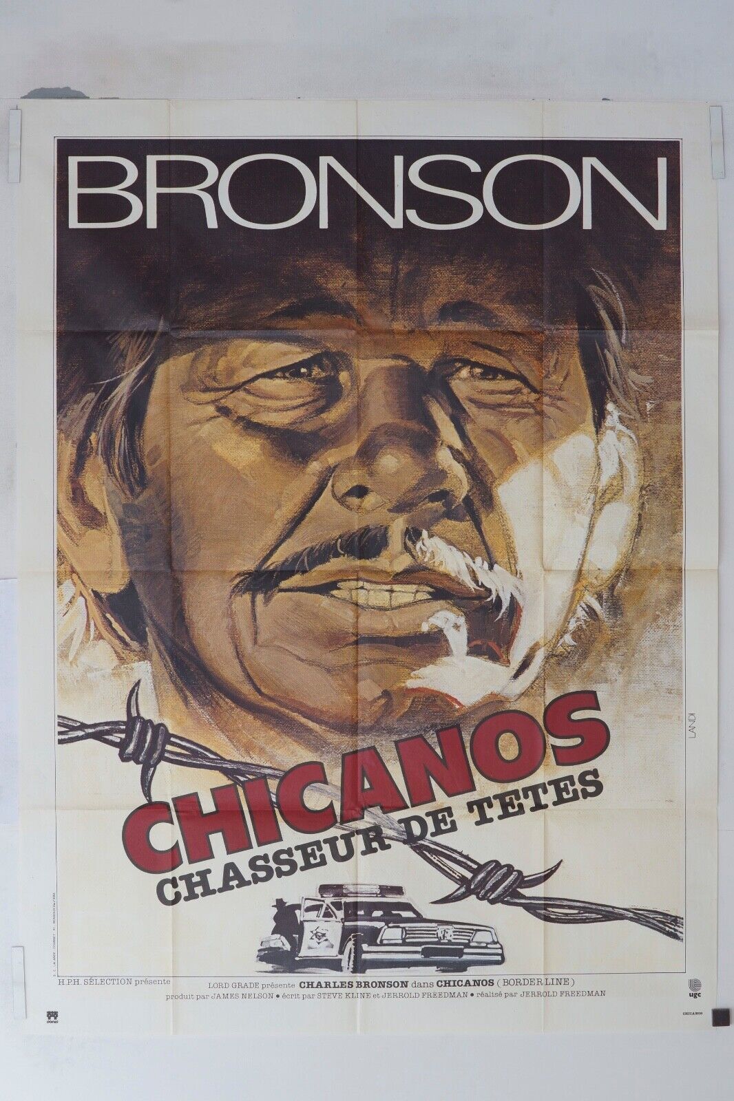 CHICANOS « CHASSEUR DE TÊTE » MOVIE POSTER ORIGINAL 120x160 BRONSON