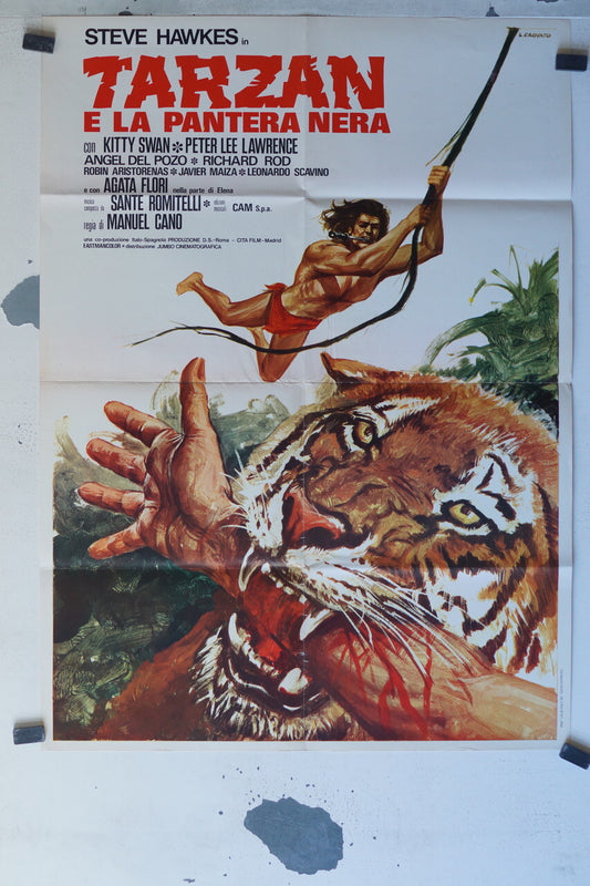 TARZAN E LA PANTERA NERA MOVIE POSTER 70x100 Kitty Swan , Peter lee Lawrence 