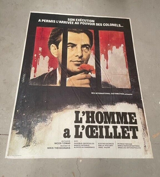 L'HOMME À L'OEILLET, NICOS TZIMAS,  MOVIE POSTER ORIGINAL 120x160