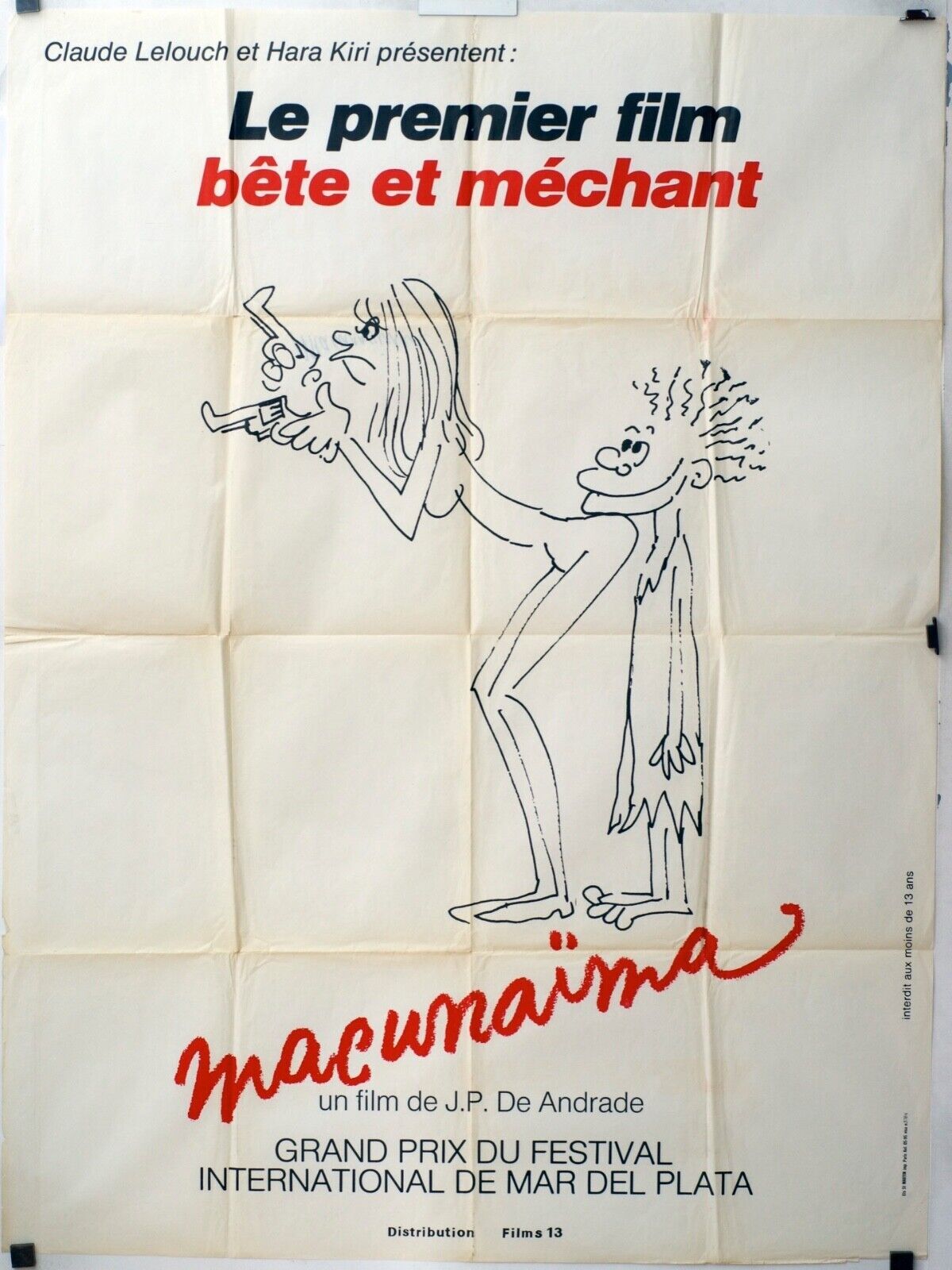 MACUNAÏMA CHASSE POSTER ORIGINAL (120X160) CLAUDE LE LELOUCH