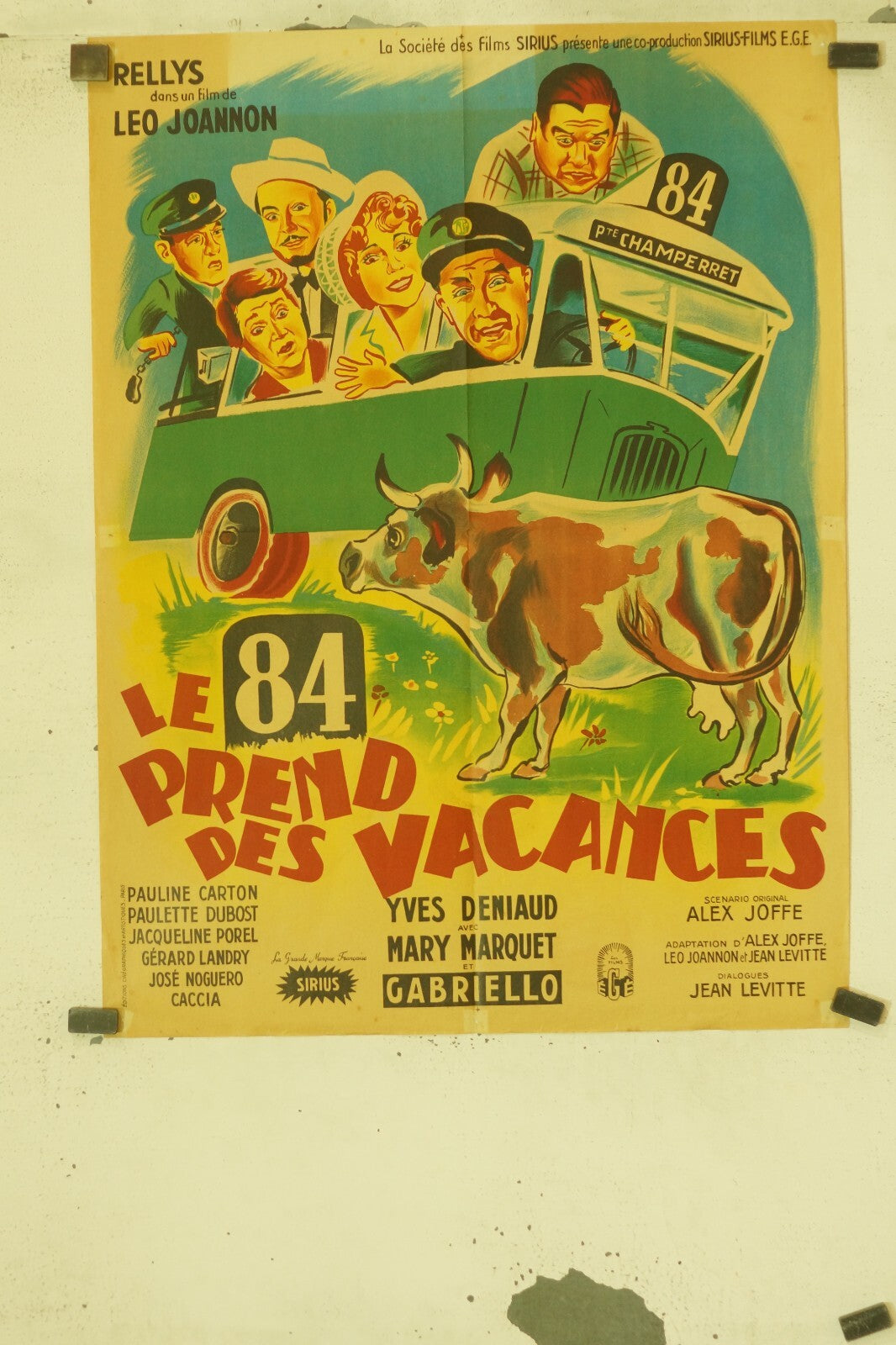 LE 84 PREND DES VACANCES POSTER ORIGINAL (60X80) YVES DENIAUD -MARY MARQUET