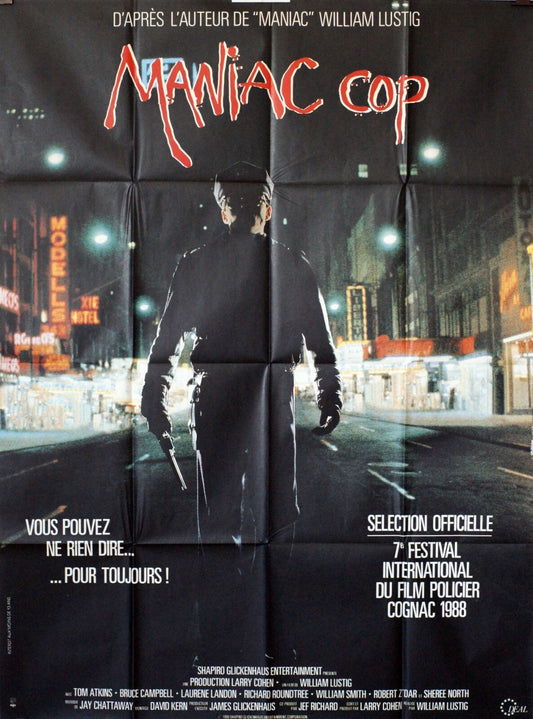 MANIAC COP ORIGINAL MOVIE POSTER 120X160  WILLIAM LUSTIG