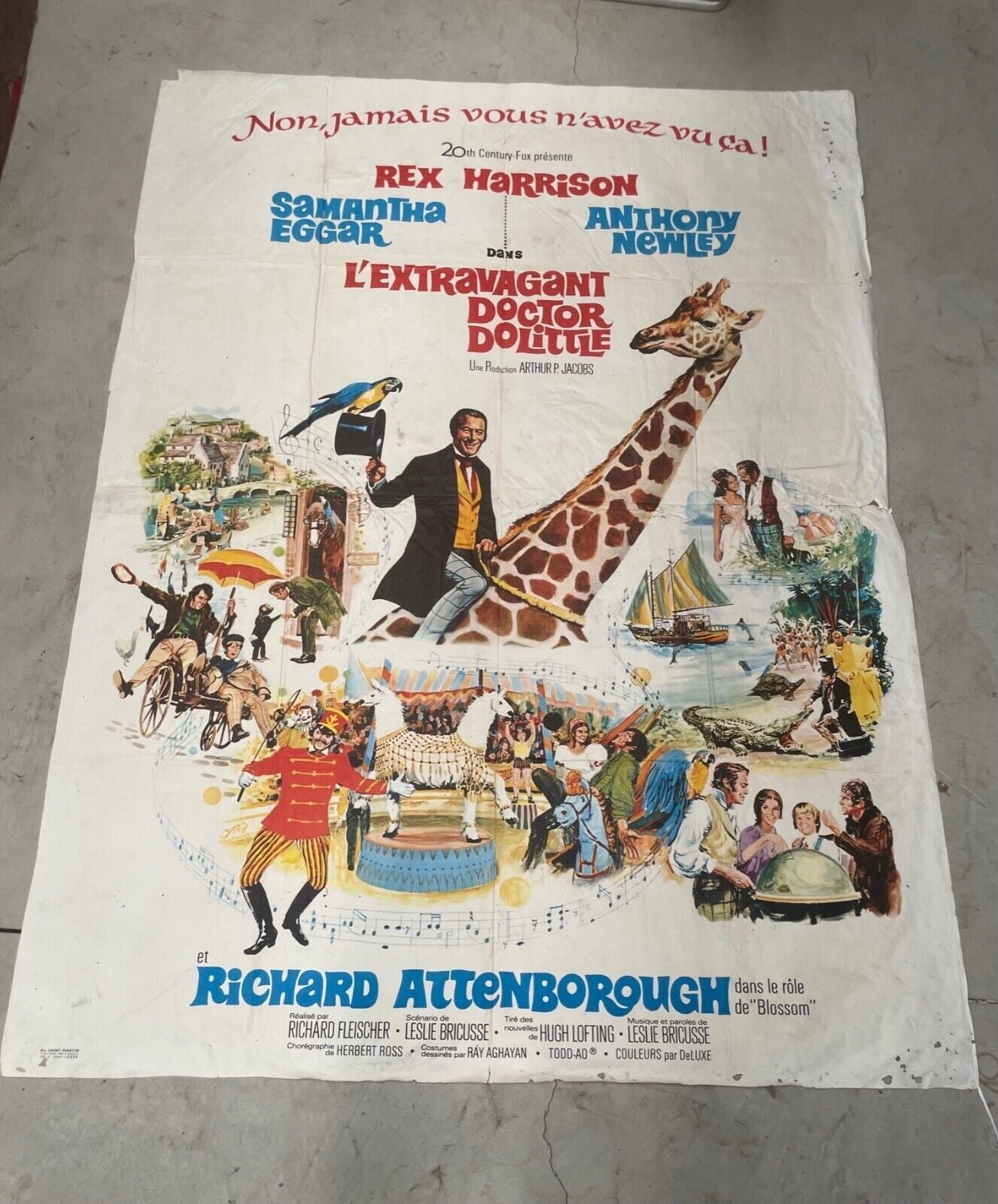 L’EXTRAVAGANT DOCTEUR DOLITTLE MOVIE POSTER ORIGINAL (120x160) REX HARRISON