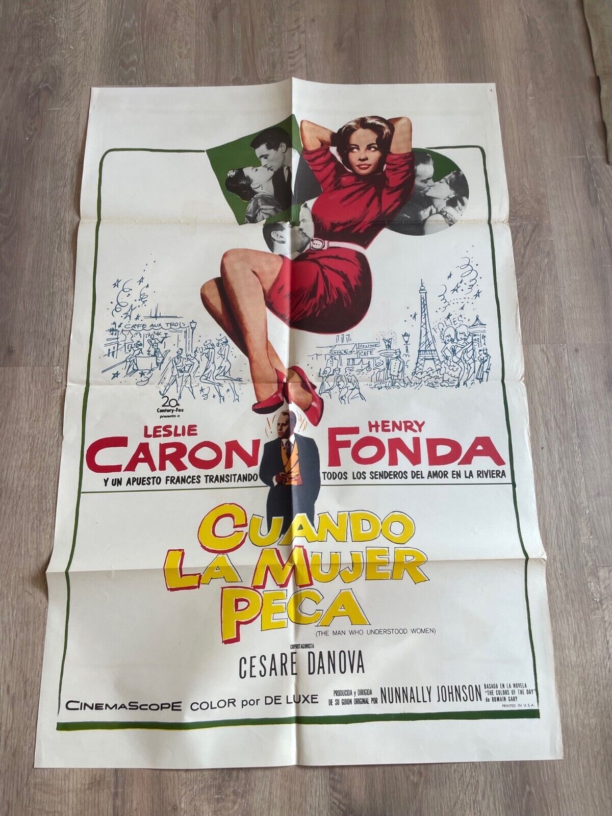 CUANDO LA MUJER PECA MOVIE POSTER ORIGINAL VINTAGE  (70X100) LESLIE CARON