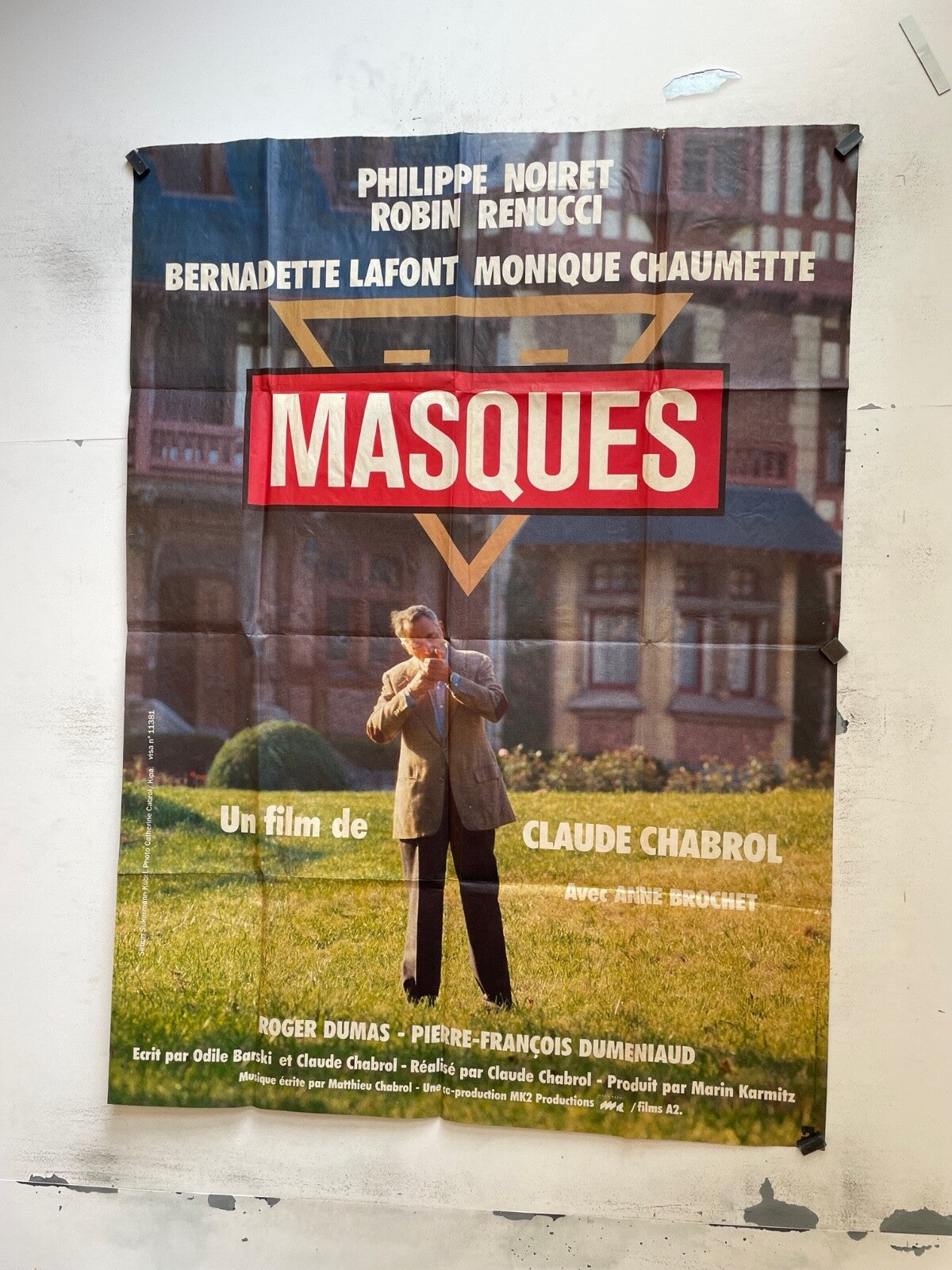 MASQUES POSTER ORIGINAL 120x160 BERNADETTE LAFONT – PHILIPPE NOIRET