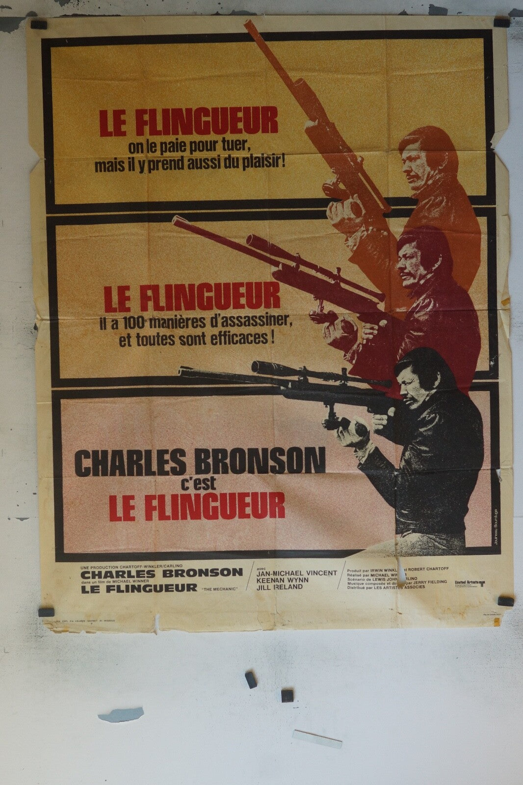 LE FLINGUEUR MOVIE POSTER ORIGINAL 120x160 CHARLES BRONSON