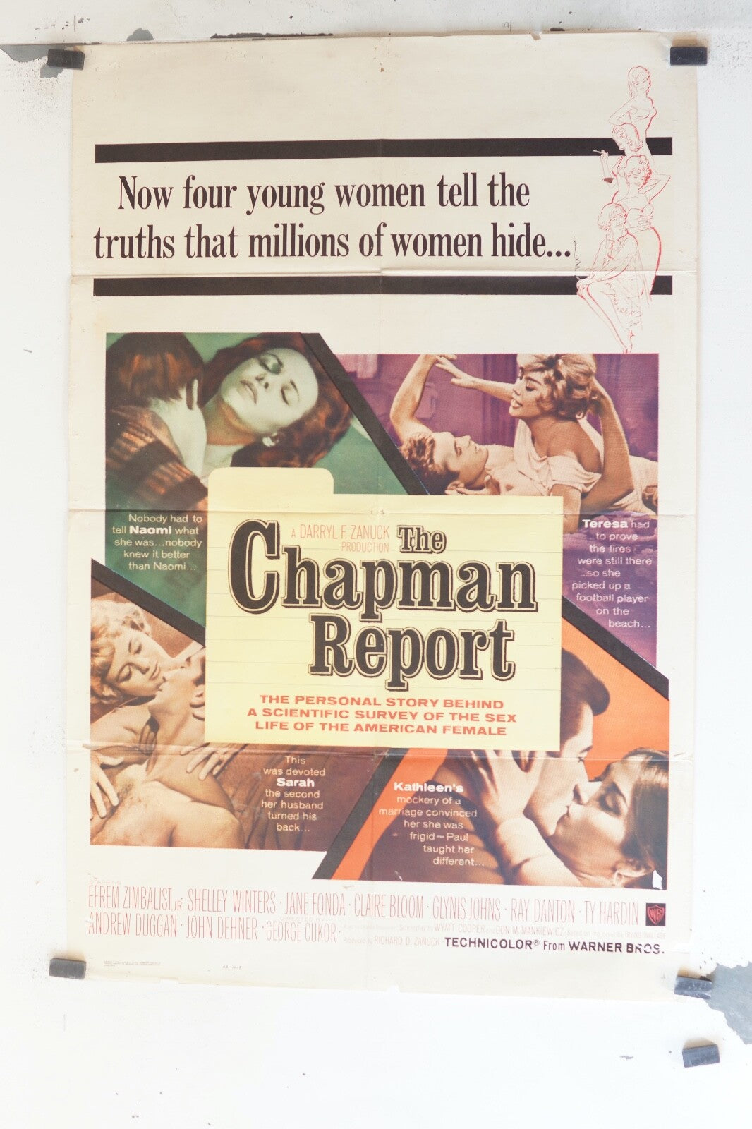 THE CHAPMAN REPORT (1962), 70X100 ORIGINAL MOVIE POSTER JANE FONDA, EFREM ZIMBAL