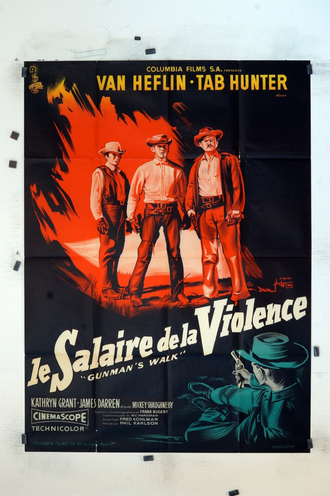 LE SALAIRE DE LA VIOLENCE  VAN HEFLIN MOVIE POSTER ORIGINAL 120x160