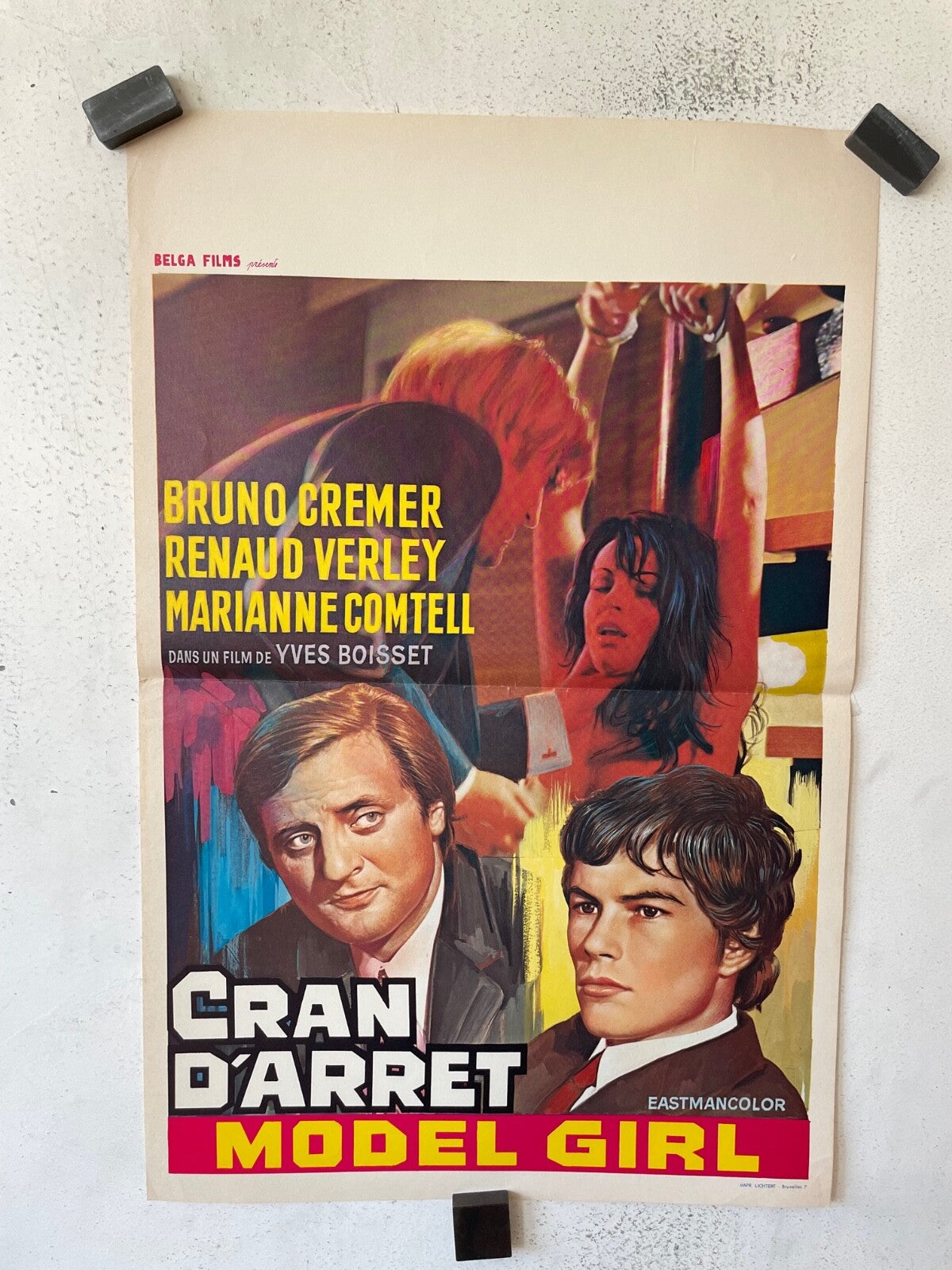 CRAN D’ARRET, BELGIAN MOVIE POSTER 37X53 BRUNO CREMER, RENAUD VERLEY
