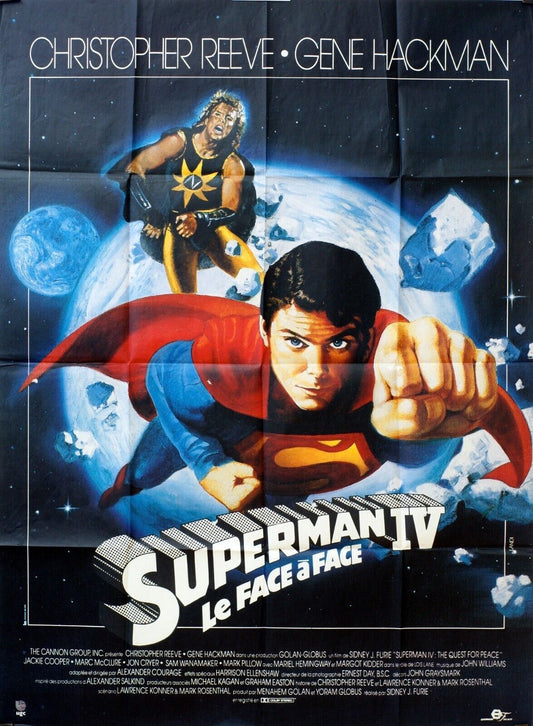 SUPERMAN IV « LE FACE À FACE » MOVIE POSTER ORIGINAL 120x160 CHRISTOPHE REEVE