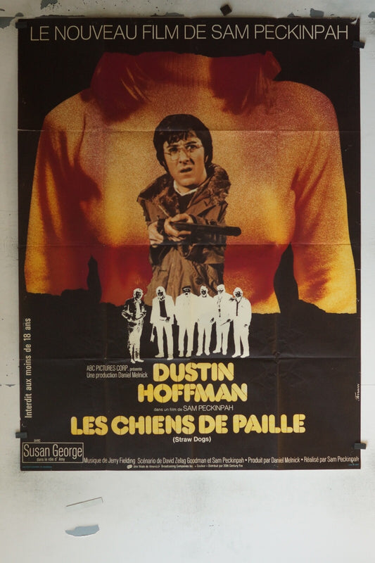 LES CHIENS DE PAILLE MOVIE POSTER ORIGINAL 120x160 DUSTIN HOFFMAN