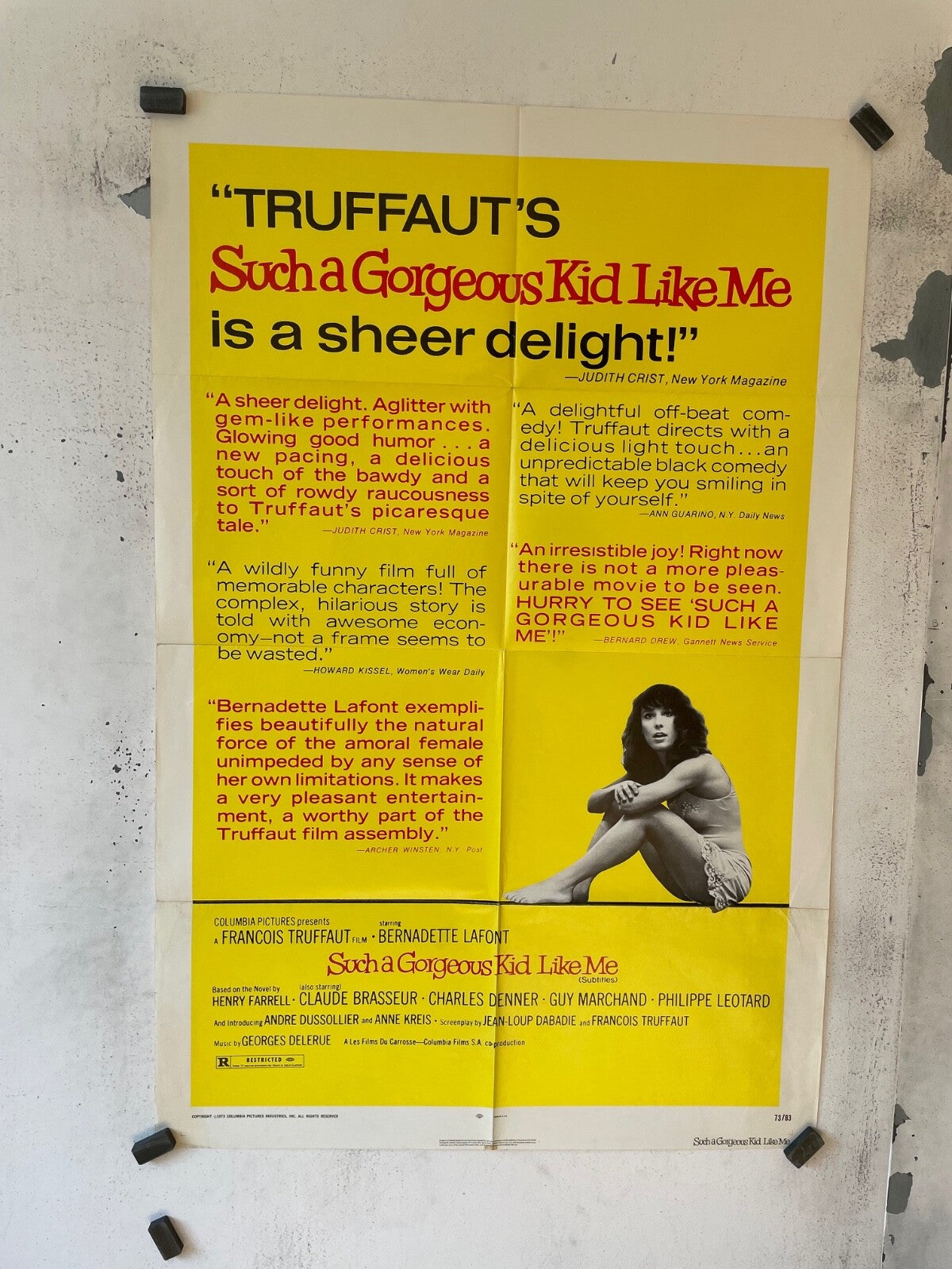 SUCH A GORGEOUS KID LIKE ME, 1972 TRUFFAUT ORIGINAL POSTER (70X100) FRED BEIR