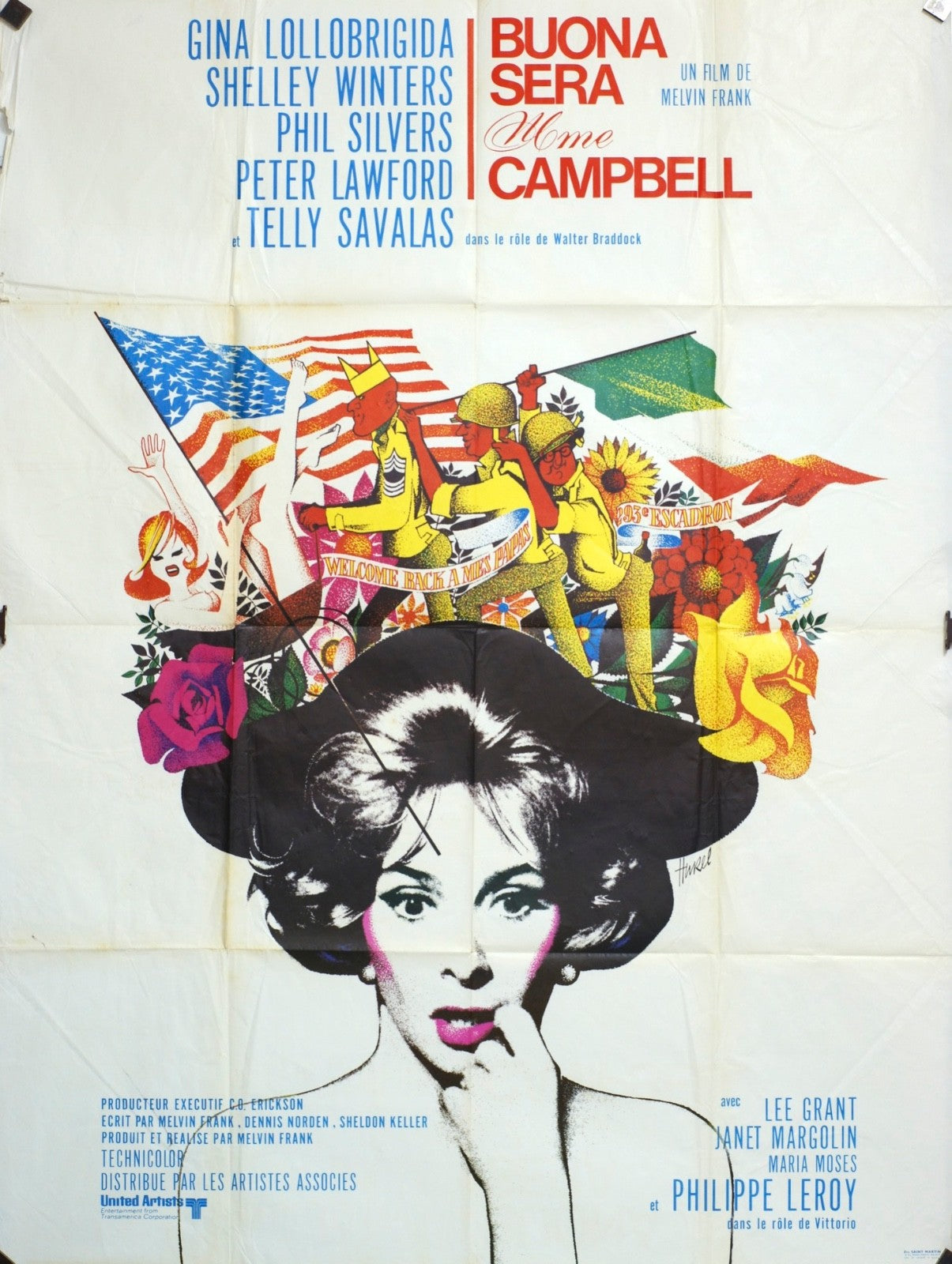 BUONA SERA MME CAMPBELL GINA LOLLOBRIGIDA MOVIE POSTER ORIGINAL 120x160