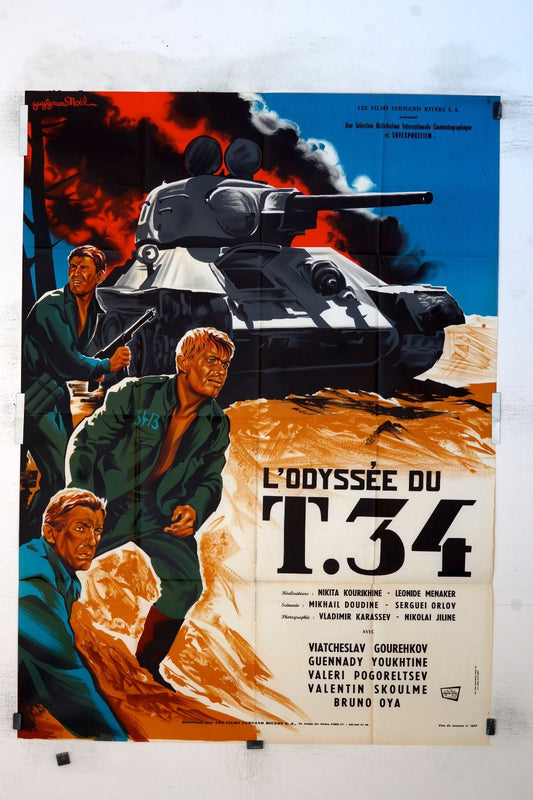 L’ODYSSÉE T.34 1965-Vyachzslav GURENKOV MOVIE POSTER ORIGINAL 120x160
