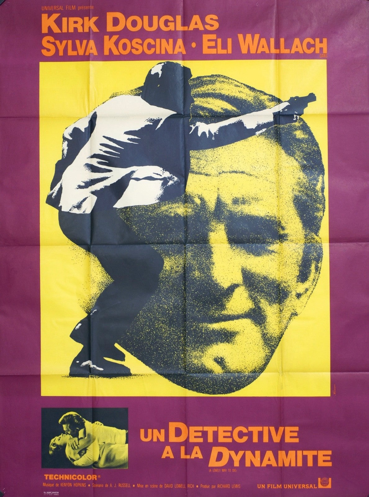 UN DÉTECTIVE À LA DYNAMITE KIRK DOUGLAS movie poster ORIGINAL 120x160