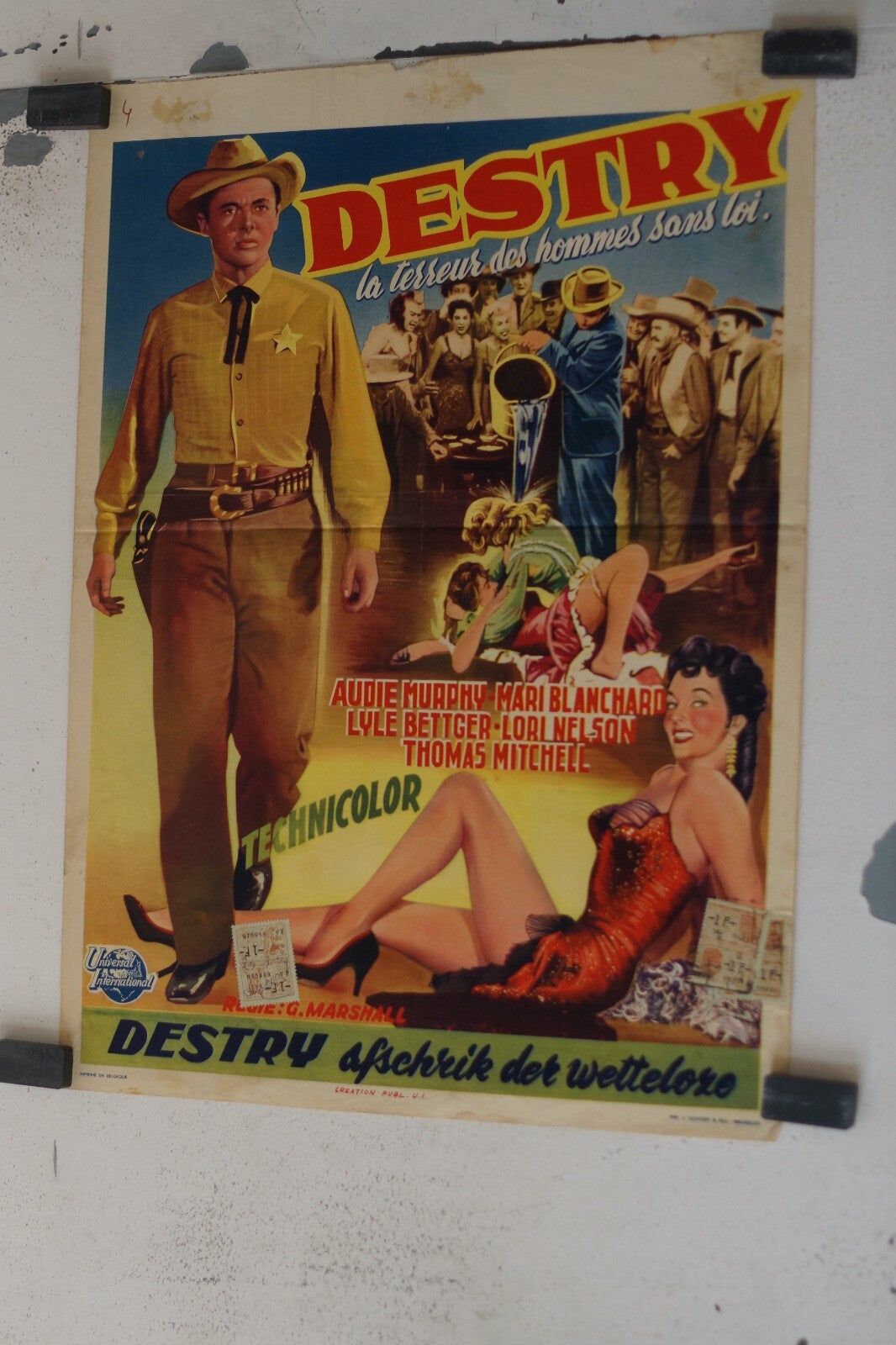 DESTRY - LA TERREUR DES HOMMES SANS LOI (ORIGINAL POSTER) 30x55 ,MURPHY
